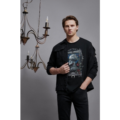 Medicine tricou din bumbac culoarea negru, cu imprimeu