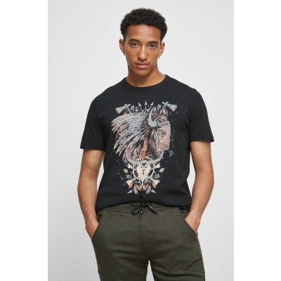 Medicine tricou din bumbac culoarea negru, cu imprimeu