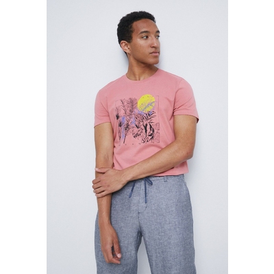 Medicine tricou din bumbac culoarea roz, cu imprimeu