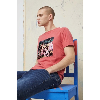 Medicine tricou din bumbac culoarea roz, cu imprimeu