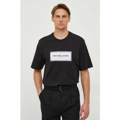 Michael Kors tricou din bumbac barbati, culoarea negru, cu imprimeu