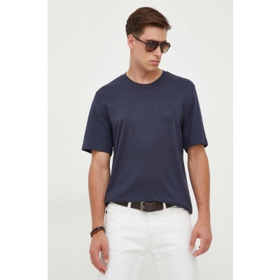 Michael Kors tricou din bumbac culoarea albastru marin, cu imprimeu