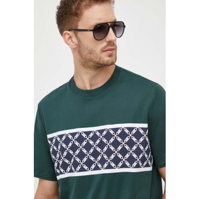Michael Kors tricou din bumbac culoarea verde, cu imprimeu