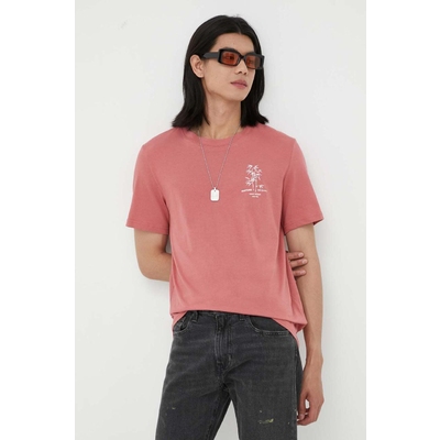 Mustang tricou din bumbac culoarea rosu, cu imprimeu