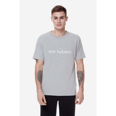 New Balance tricou barbati, culoarea gri, cu imprimeu MT21566AG-6AG