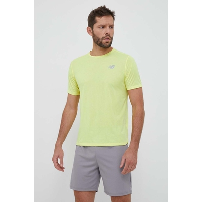 New Balance tricou de alergare Impact Run culoarea galben, neted
