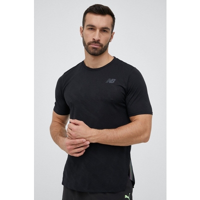 New Balance tricou de alergare Q Speed culoarea negru, neted