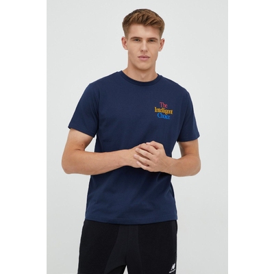 New Balance tricou din bumbac culoarea albastru marin, cu imprimeu
