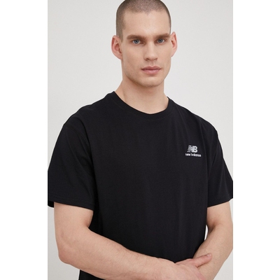 New Balance tricou din bumbac UT21503BK culoarea negru, neted UT21503BK-BK
