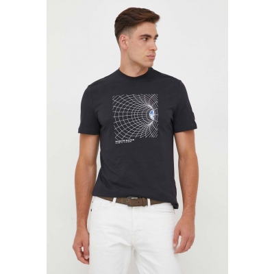 North Sails tricou din bumbac barbati, culoarea negru, cu imprimeu