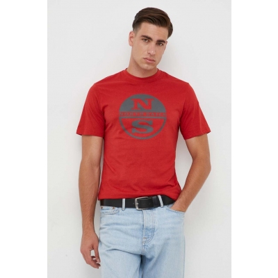 North Sails tricou din bumbac culoarea rosu, cu imprimeu