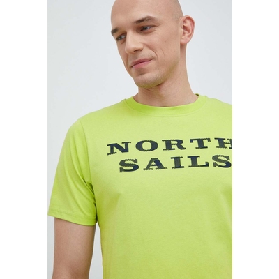 North Sails tricou din bumbac culoarea verde, cu imprimeu