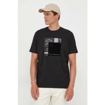 Paul&Shark tricou din bumbac culoarea negru, cu imprimeu