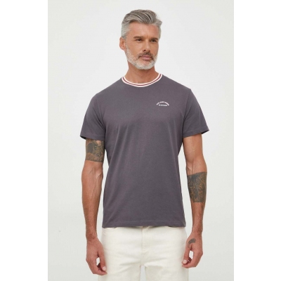 Pepe Jeans tricou din bumbac culoarea gri, cu imprimeu