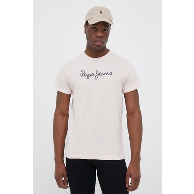 Pepe Jeans tricou din bumbac Eggo culoarea roz, cu imprimeu