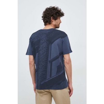 Pepe Jeans tricou din bumbac Raevon culoarea albastru marin, cu imprimeu