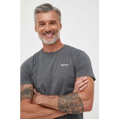 Pepe Jeans tricou din bumbac Wiltshire culoarea gri, cu imprimeu