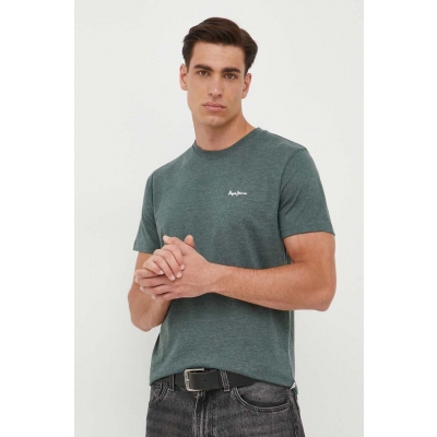 Pepe Jeans tricou Nouvel barbati, culoarea verde, neted