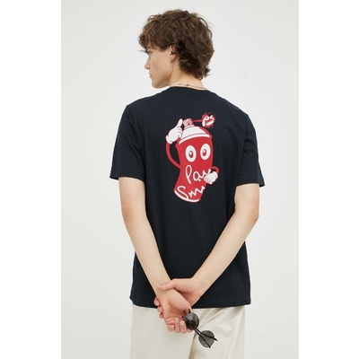 PS Paul Smith tricou din bumbac culoarea albastru marin, cu imprimeu