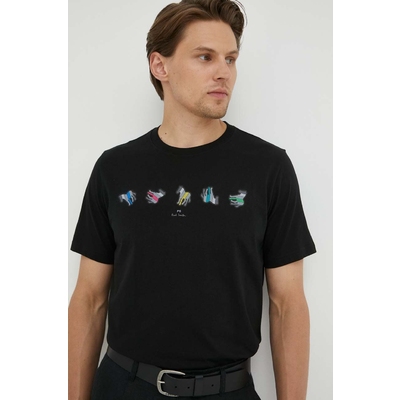 PS Paul Smith tricou din bumbac culoarea negru, cu imprimeu