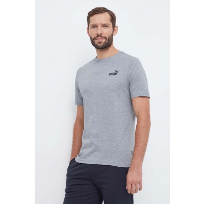 Puma tricou barbati, culoarea gri, neted