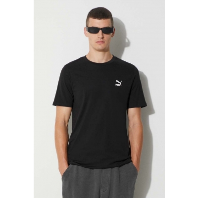 Puma tricou din bumbac culoarea alb, neted 535587-02