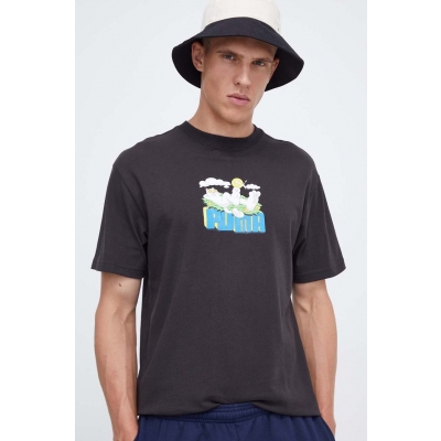 Puma tricou din bumbac PUMA X RIPNDIP culoarea negru, cu imprimeu
