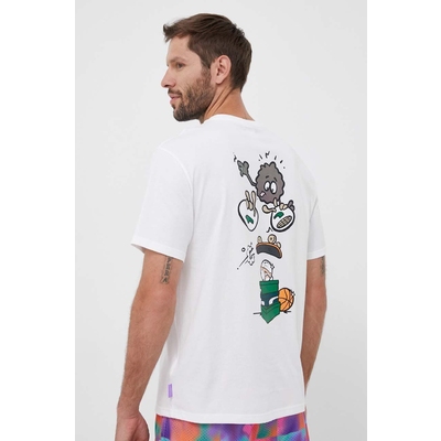 Puma tricou din bumbac X 8ENJAMIN culoarea alb, cu imprimeu