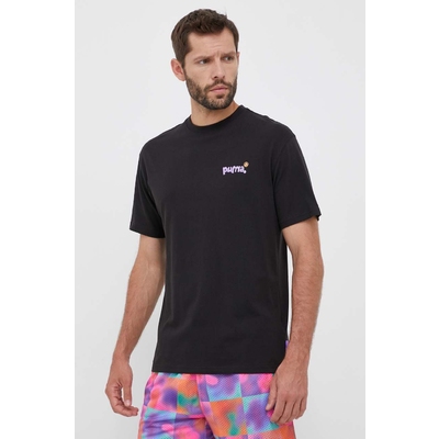 Puma tricou din bumbac X 8ENJAMIN culoarea negru, cu imprimeu