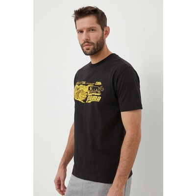 Puma tricou din bumbac X STAPLE culoarea negru, cu imprimeu