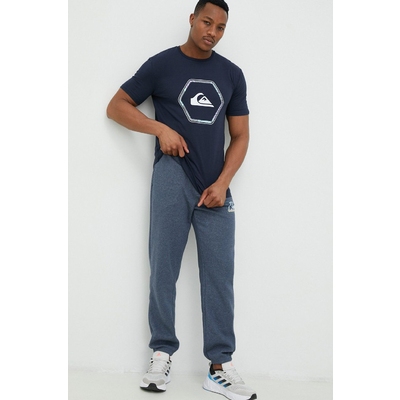 Quiksilver tricou din bumbac culoarea albastru marin, cu imprimeu