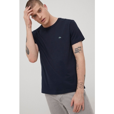 Quiksilver Tricou din bumbac culoarea albastru marin, material neted