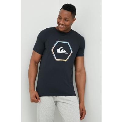 Quiksilver tricou din bumbac culoarea negru, cu imprimeu