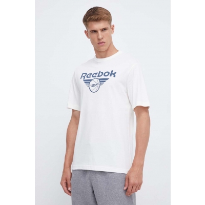 Reebok Classic tricou din bumbac Basketball culoarea bej, cu imprimeu