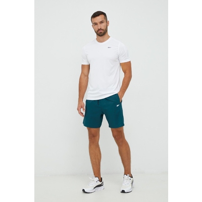 Reebok tricou de antrenament Tech , culoarea alb, neted