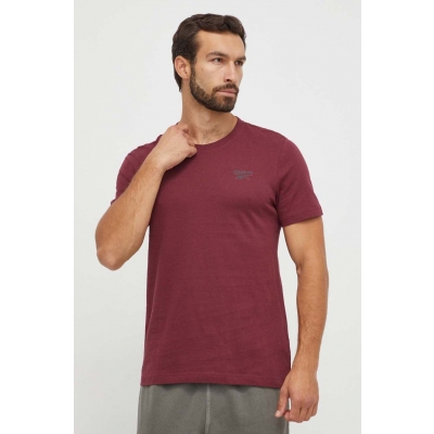 Reebok tricou din bumbac culoarea bordo, cu imprimeu
