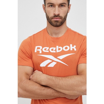 Reebok tricou din bumbac culoarea portocaliu, cu imprimeu