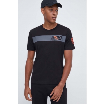 Rossignol tricou din bumbac HERO barbati, culoarea negru, cu imprimeu