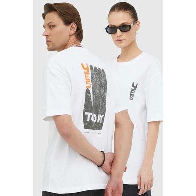 Samsoe Samsoe tricou din bumbac culoarea alb, cu imprimeu