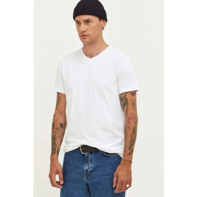 Samsoe Samsoe tricou din bumbac culoarea alb, neted