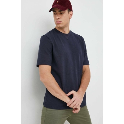 Sisley tricou din bumbac Culoarea albastru marin, neted