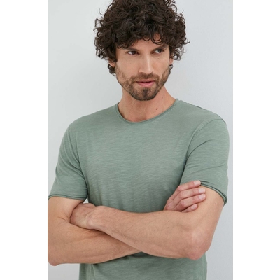 Sisley tricou din bumbac culoarea verde, neted