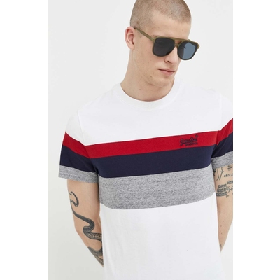 Superdry tricou din bumbac culoarea alb, modelator