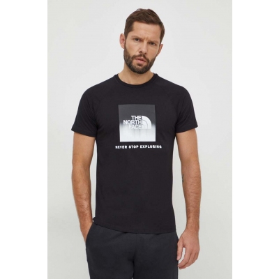 The North Face tricou din bumbac barbati, culoarea negru, cu imprimeu