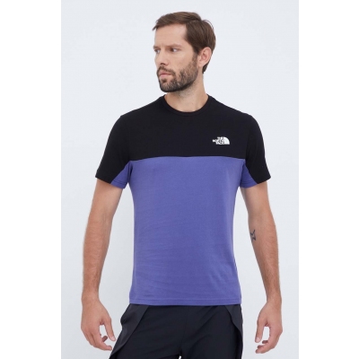 The North Face tricou din bumbac culoarea albastru marin, cu imprimeu