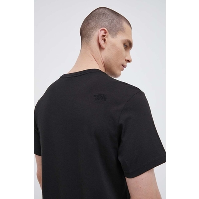 The North Face tricou din bumbac culoarea negru, neted