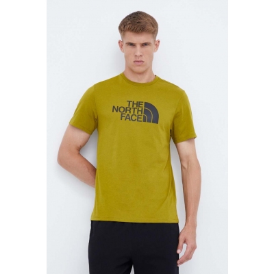 The North Face tricou din bumbac culoarea verde, cu imprimeu