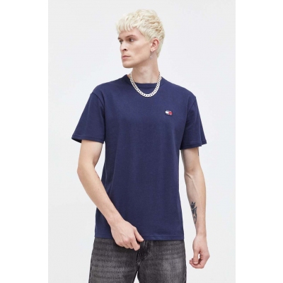 Tommy Jeans tricou din bumbac culoarea albastru marin, cu imprimeu
