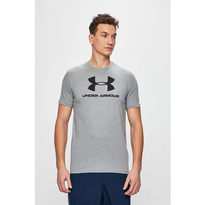 Under Armour tricou 1329590 culoarea gri, cu imprimeu 1329590-100