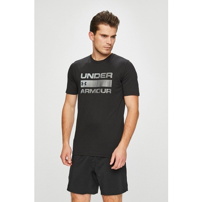 Under Armour tricou barbati, culoarea negru, cu imprimeu